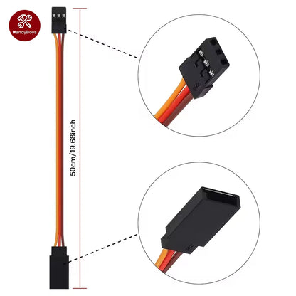 10pcs 50cm 3-Pin Servo Extension Cable Cord Female to Male Lead Wire Connector JR for RC Car Airplanes Remote Control